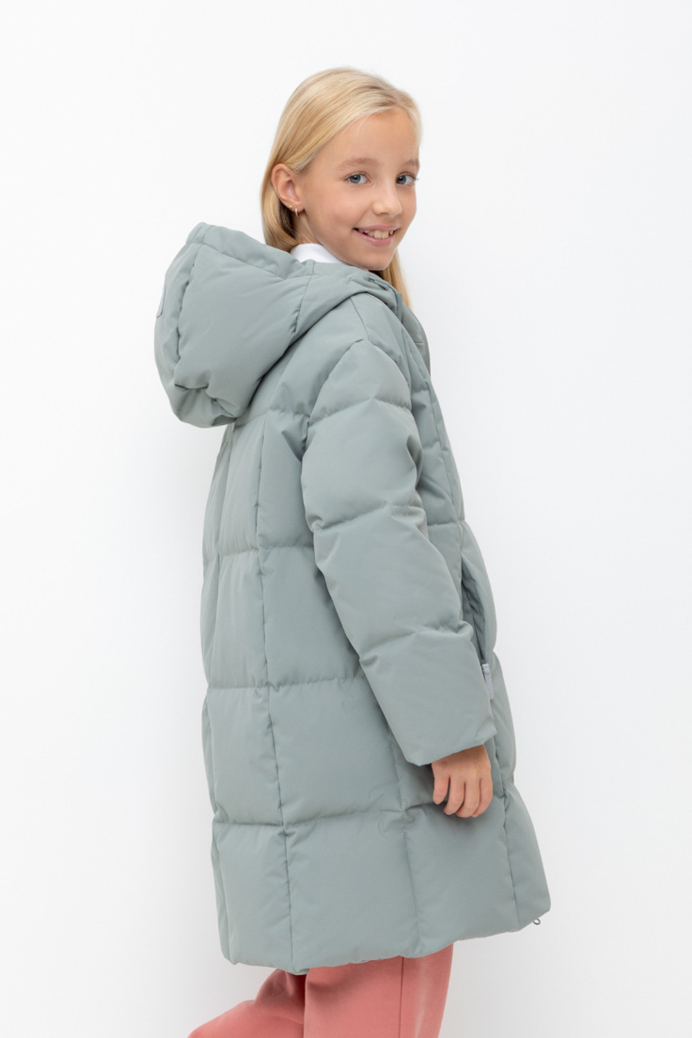 Пальто для девочки, артикул: ВК 34068/2 УЗГ, цвет: зеленый, фото 3