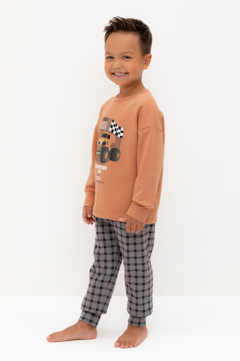 Пижама для мальчика, артикул: К 1567, цвет: коричневый, фото 3