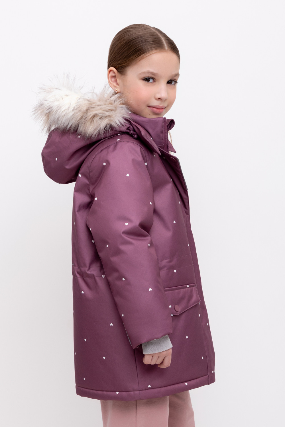Куртка для девочки, артикул: ВК 38100/н/1 ГР, цвет: фиолетовый, фото 3