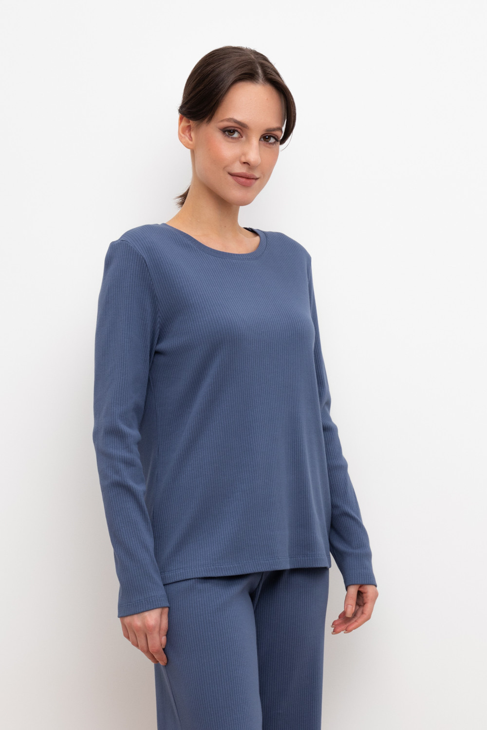 Джемперы для дома для мам, артикул: Е 30094, цвет: синий, фото 3