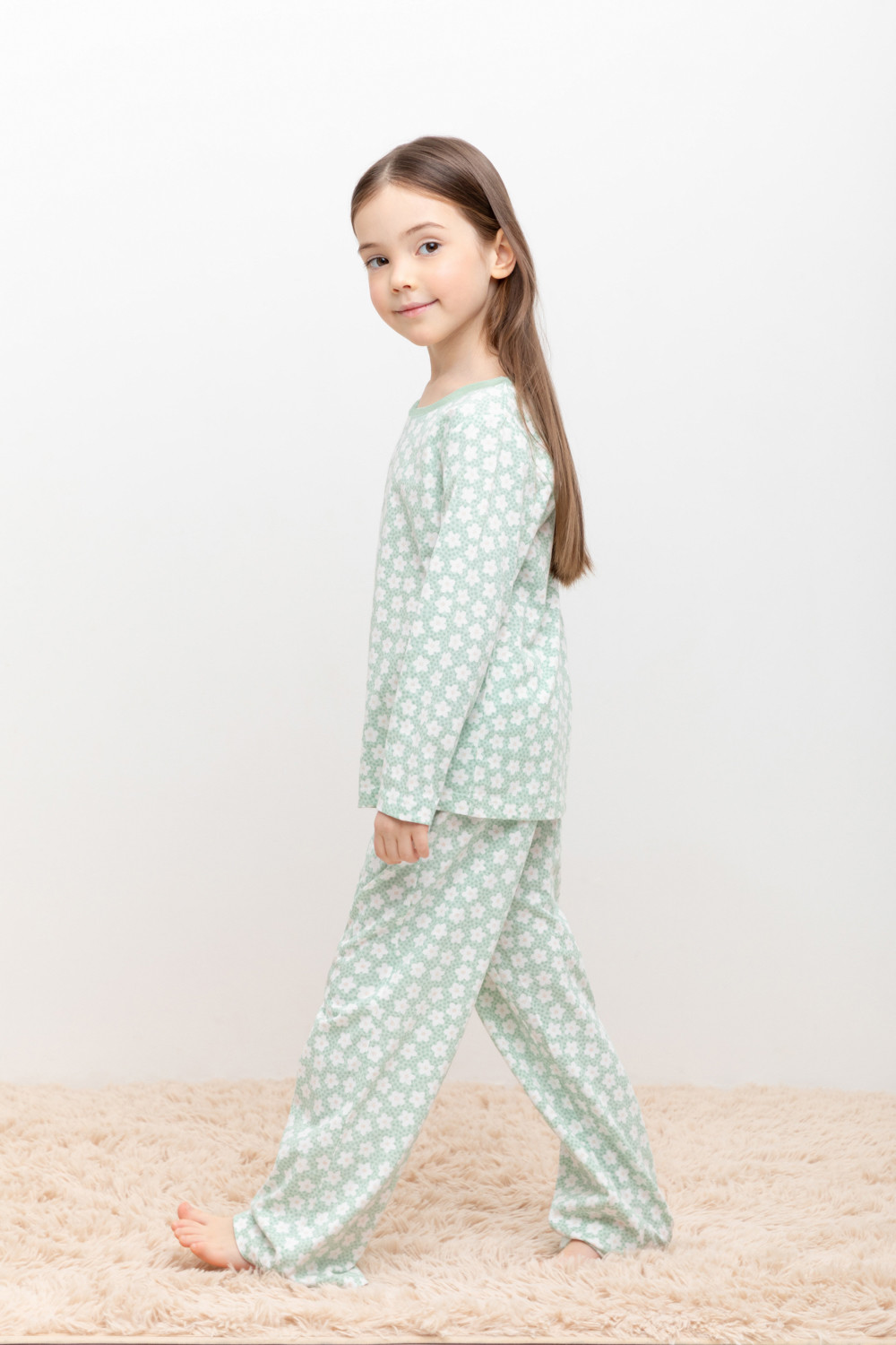 Пижама для девочки, артикул: К 1622, цвет: голубой, фото 3