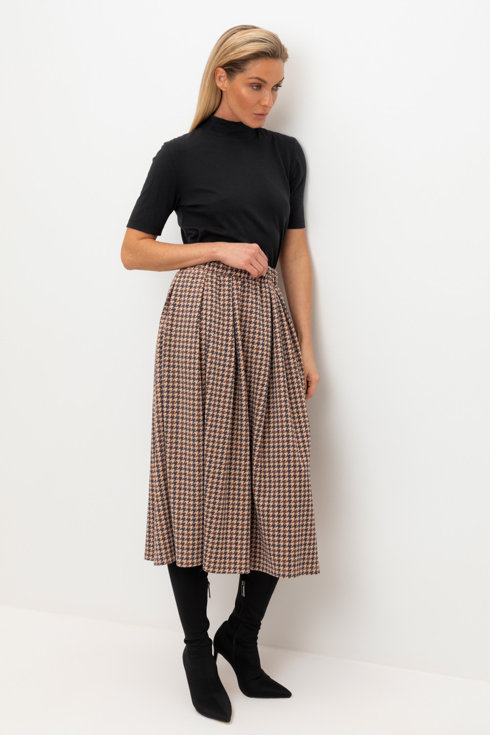 Юбки женские для мам, артикул: ЕВТ 7020, цвет: бежевый, фото 3