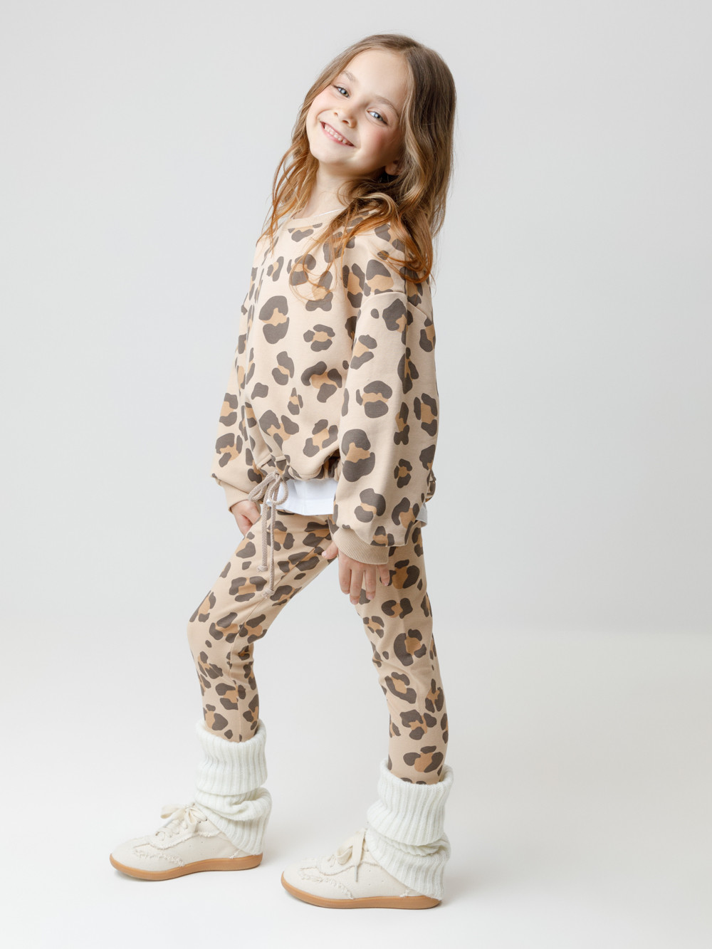 Лосины для девочки, артикул: КР 4074, цвет: бежевый, фото 3