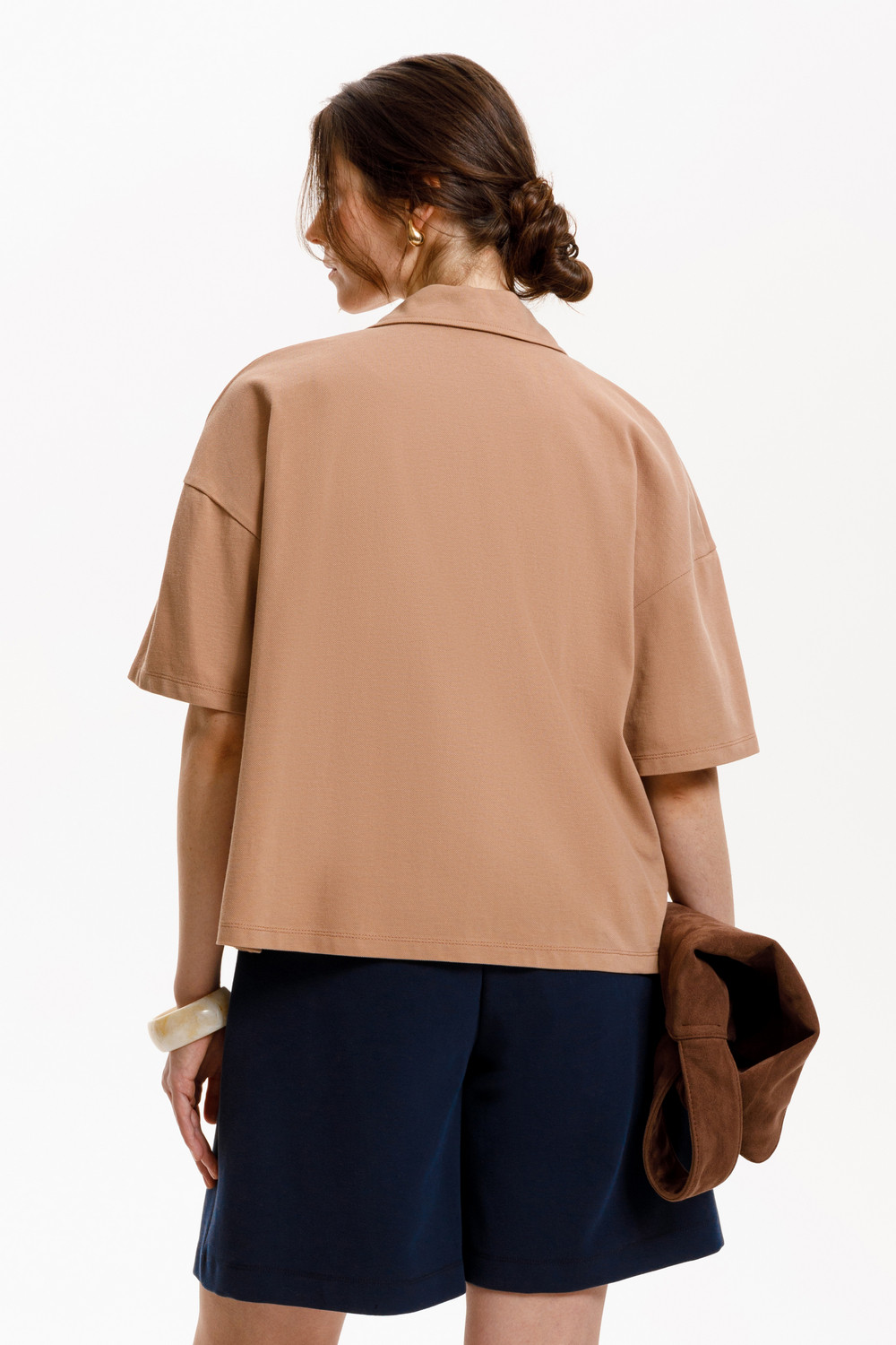 Блузы, рубашки женские для мам, артикул: ЕВТ 3280, цвет: коричневый, фото 3