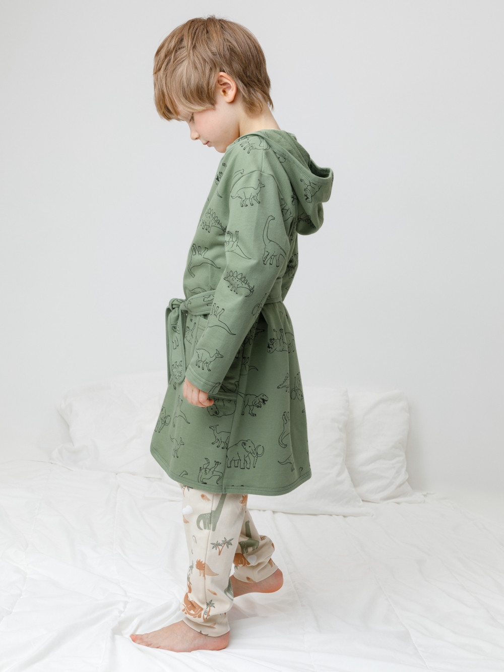 Халат для мальчика, артикул: К 5763, цвет: зеленый, фото 3