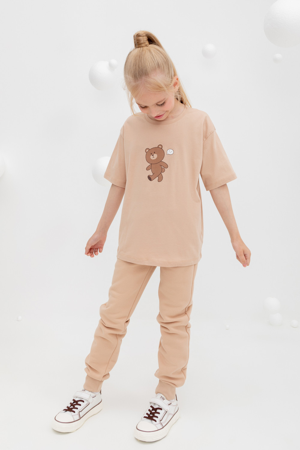 Брюки для девочки, артикул: КР 400590, цвет: бежевый, фото 3