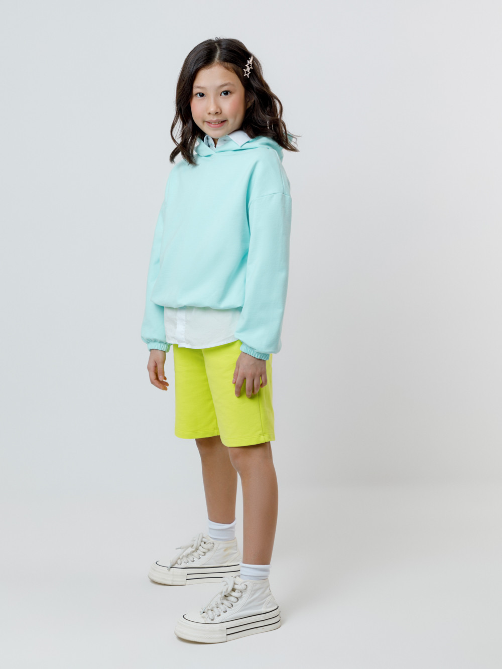 Шорты для девочки, артикул: КП 400532, цвет: ярко-зеленый, фото 3