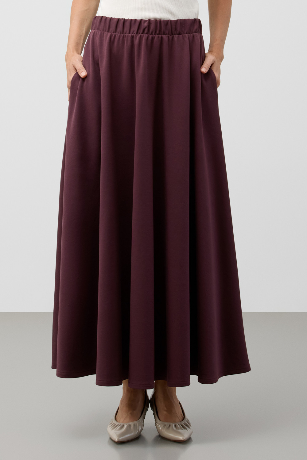 Юбки женские для мам, артикул: ЕВТ 7037, цвет: бордовый, фото 3