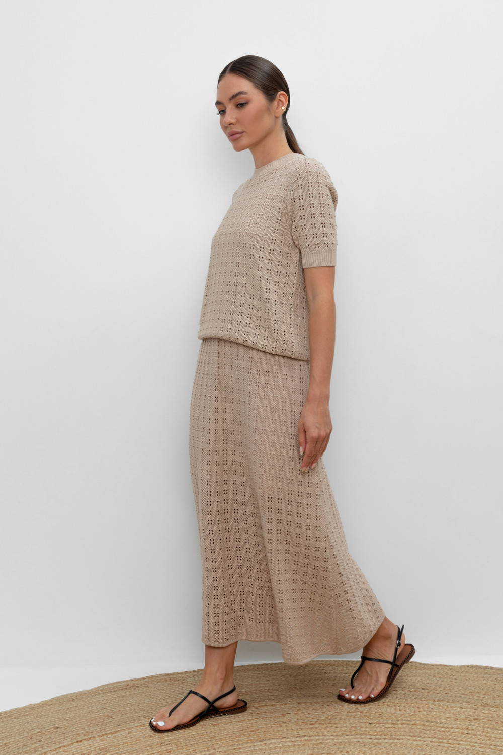 Юбки женские для мам, артикул: ЕВ 734, цвет: бежевый, фото 3