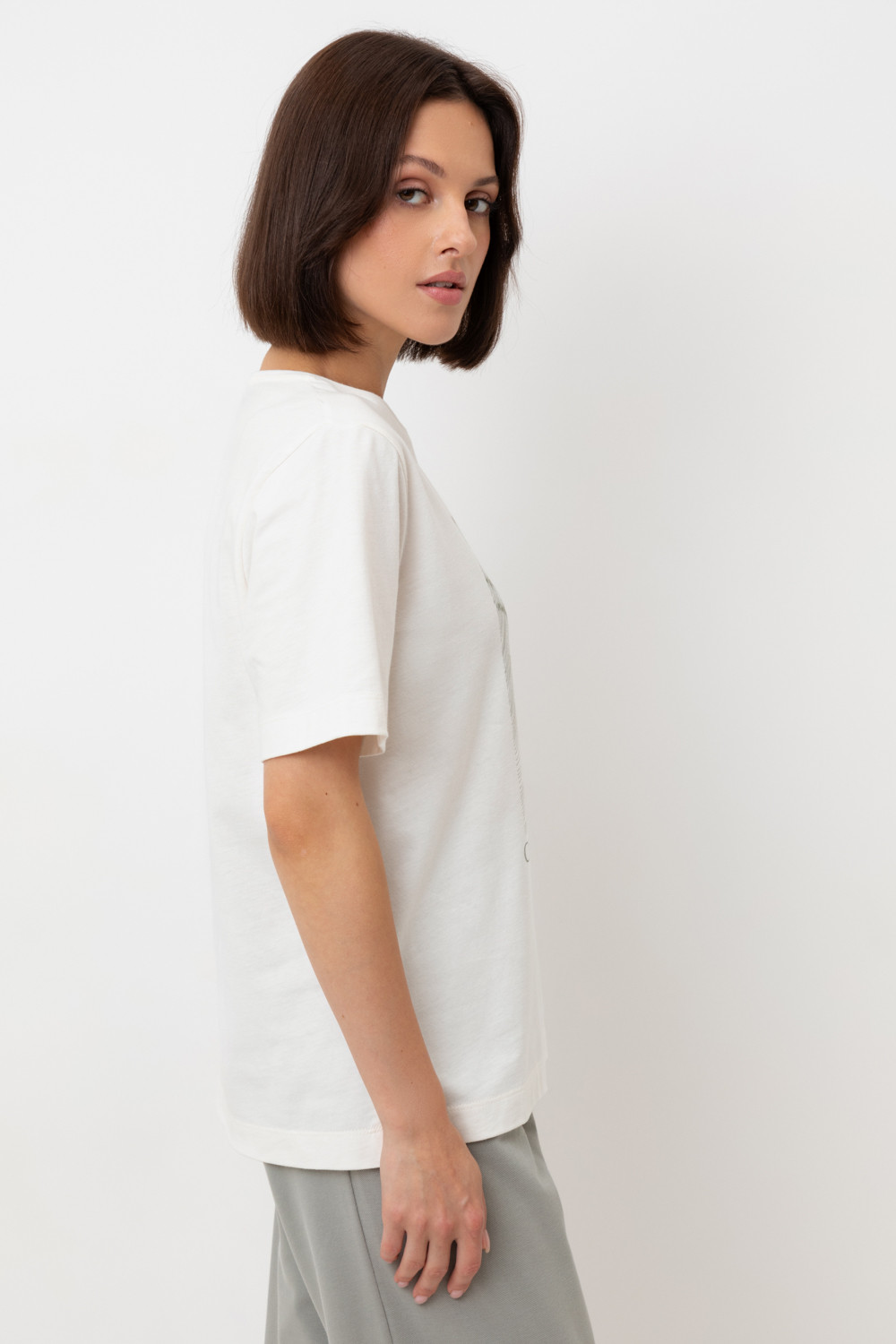 Футболки женские для мам, артикул: ЕВТ 3289, цвет: бежевый, фото 3