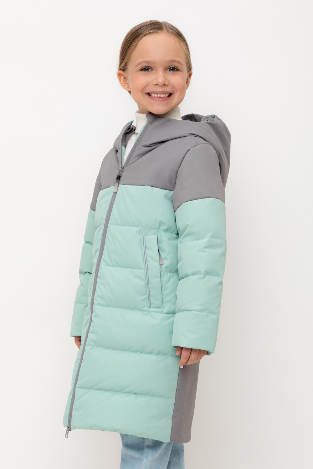 Пальто для девочки, артикул: ВК 34061/2 УЗГ, цвет: зеленый, фото 3