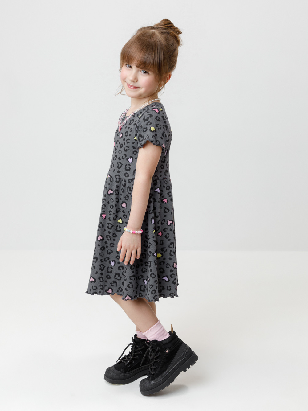 Платье для девочки, артикул: К 5793, цвет: серый, фото 3
