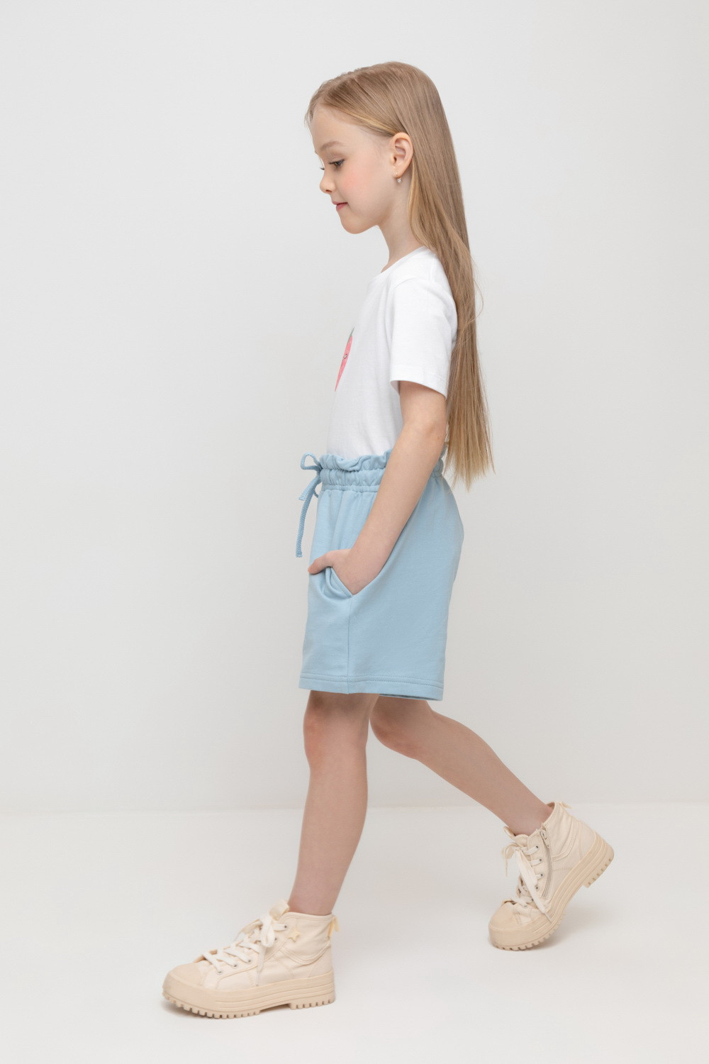 Шорты для девочки, артикул: К 400664, цвет: голубой, фото 3