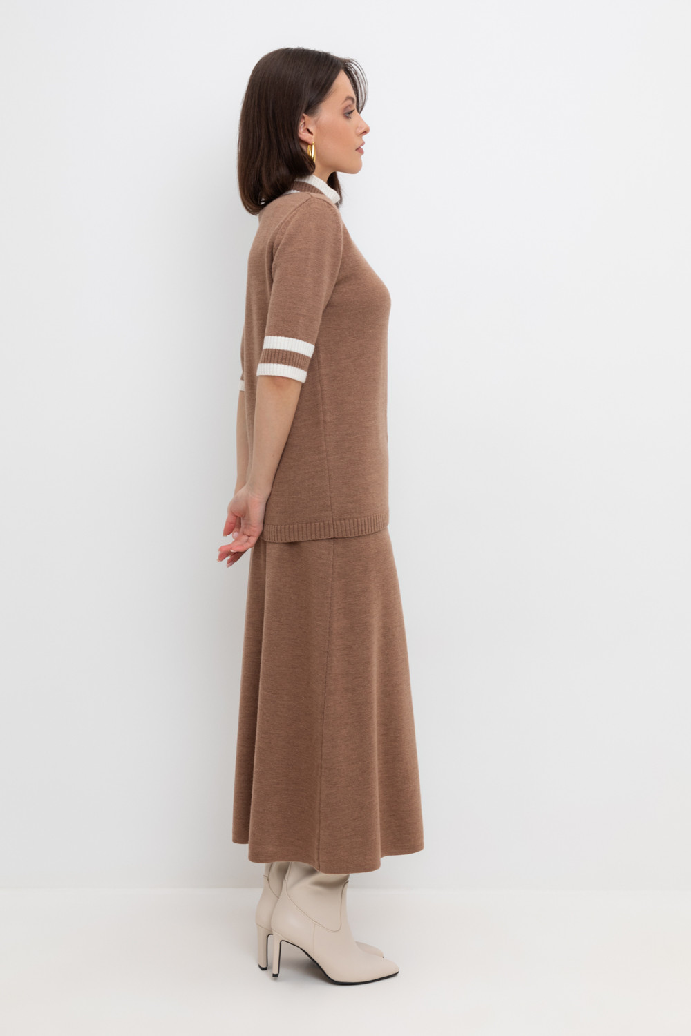 Юбки женские для мам, артикул: ЕВ 737/ш, цвет: коричневый, фото 3