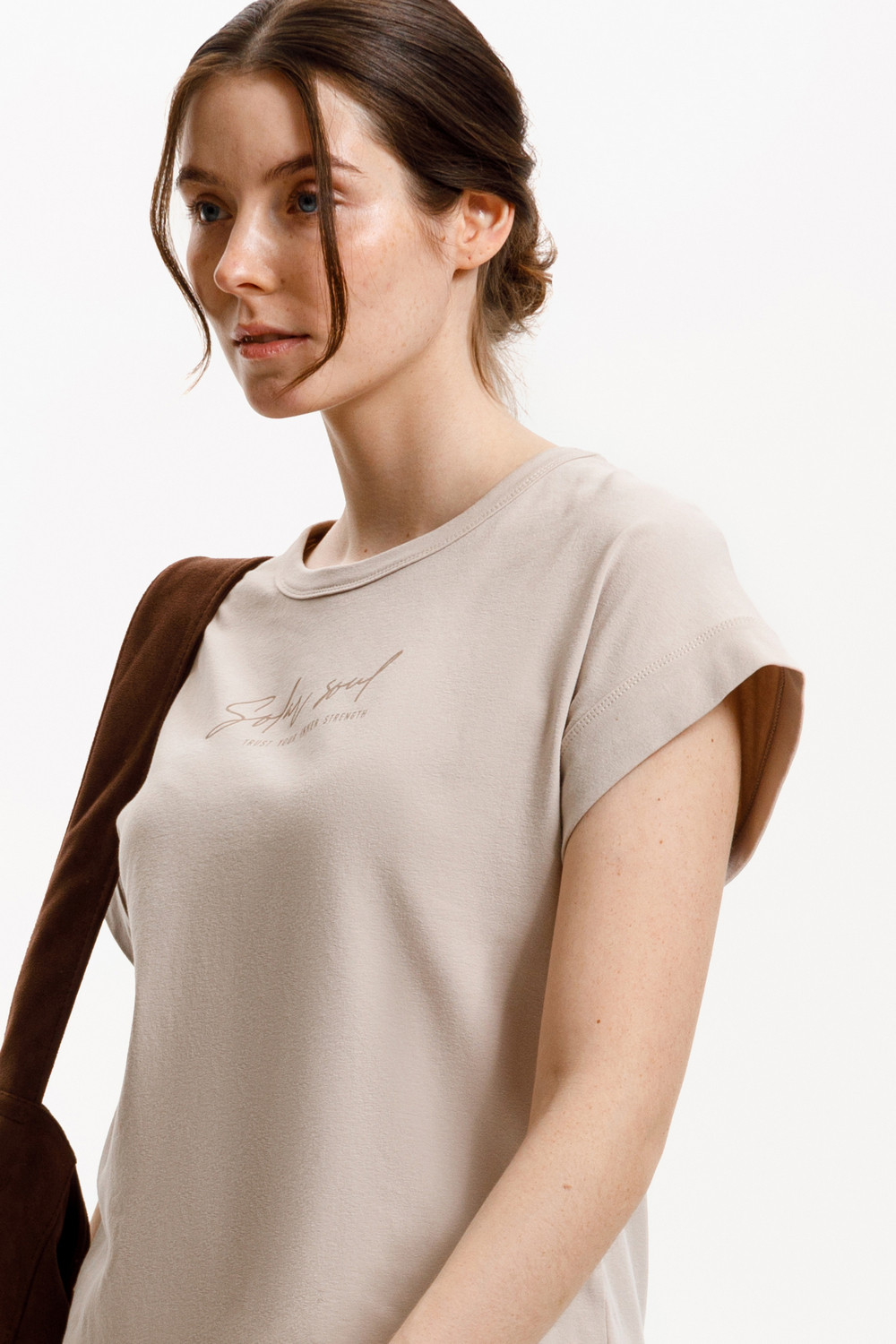 Футболки женские для мам, артикул: ЕВТ 3305, цвет: бежевый, фото 3