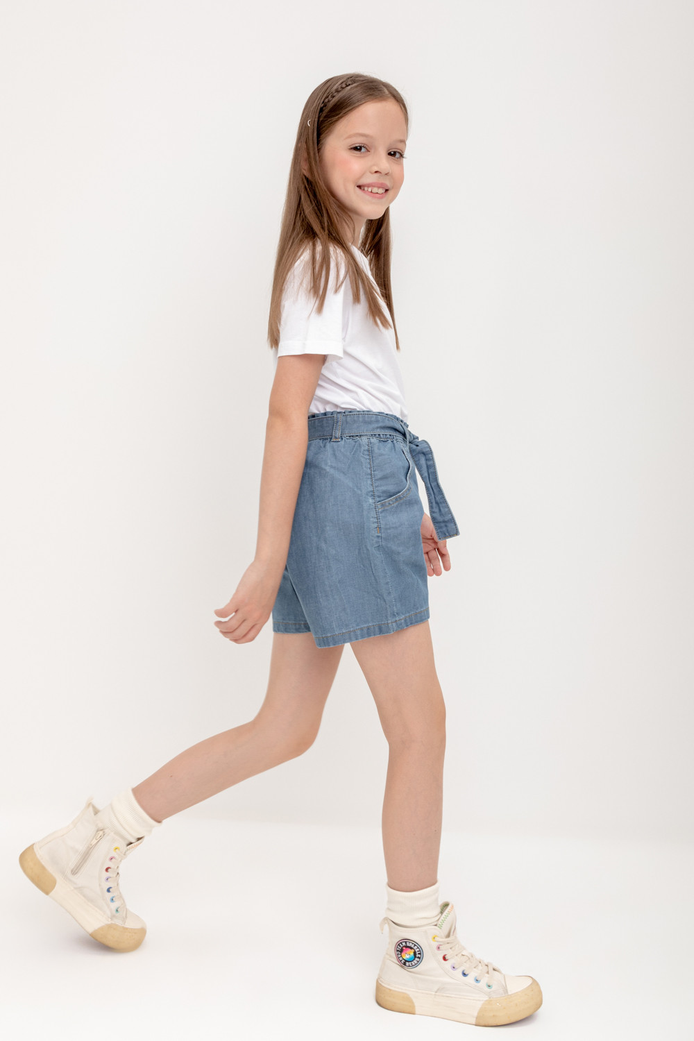 Шорты для девочки, артикул: ТК 40041 ВСТ, цвет: голубой, фото 3