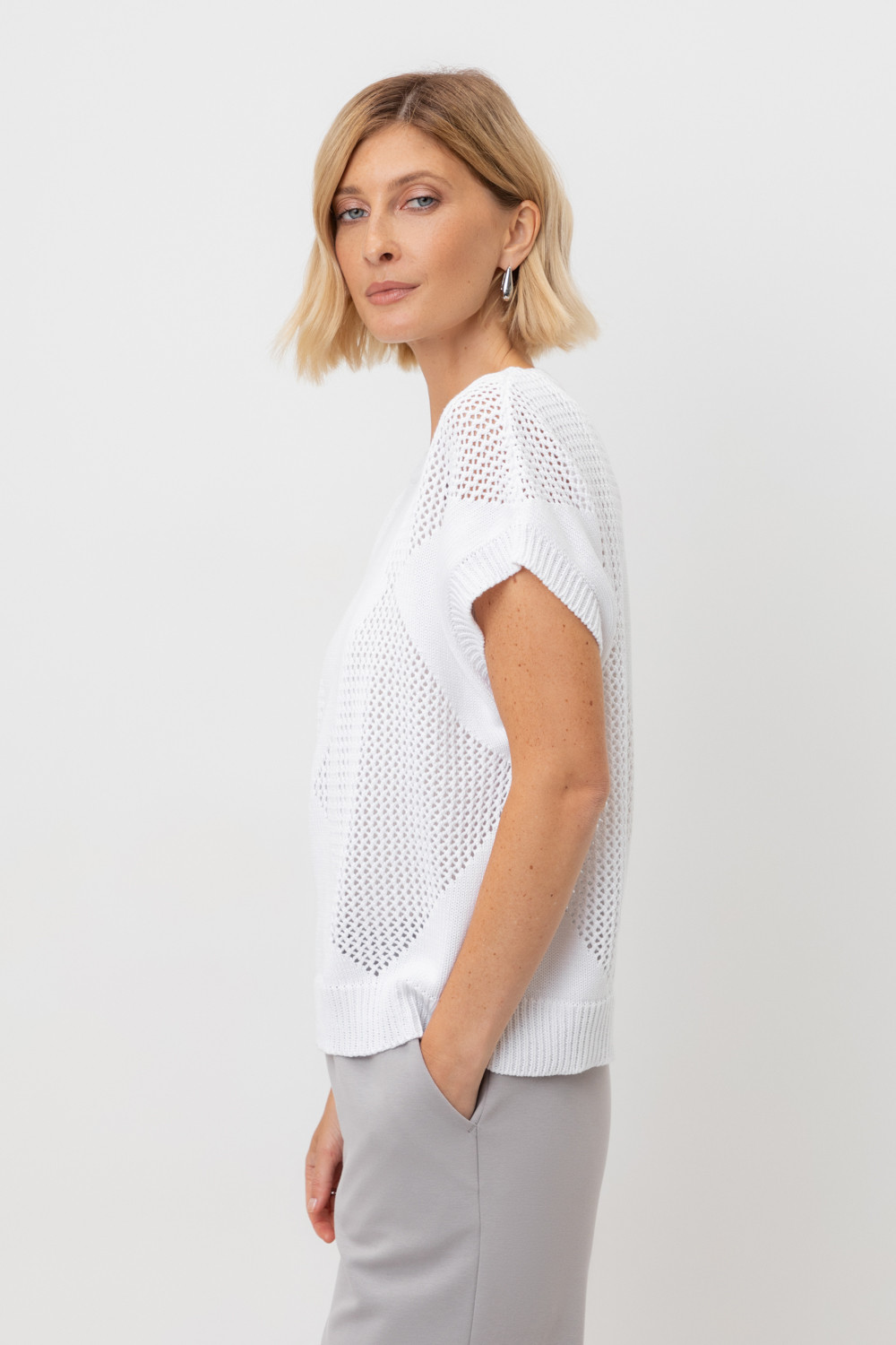 Джемперы женские для мам, артикул: ЕВ 30193, цвет: белый, фото 3