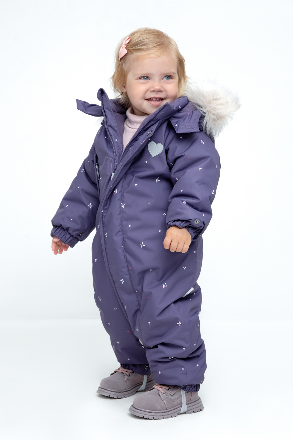 Комбинезоны утепленные для девочки, артикул: ВК 60116/н/4 Ал, цвет: фиолетовый, фото 3