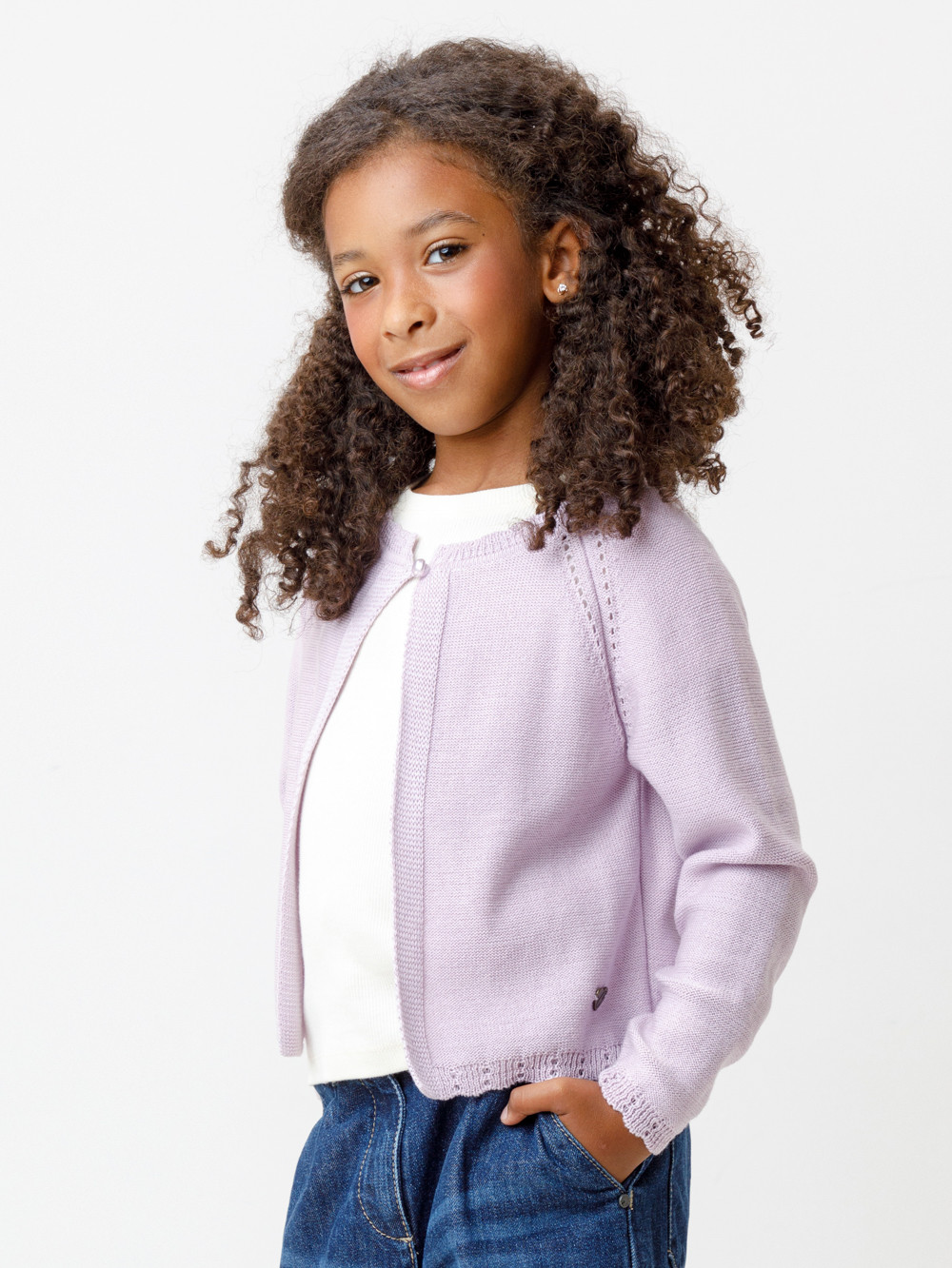 Жакет для девочки, артикул: КВ 30092/25, цвет: фиолетовый, фото 3
