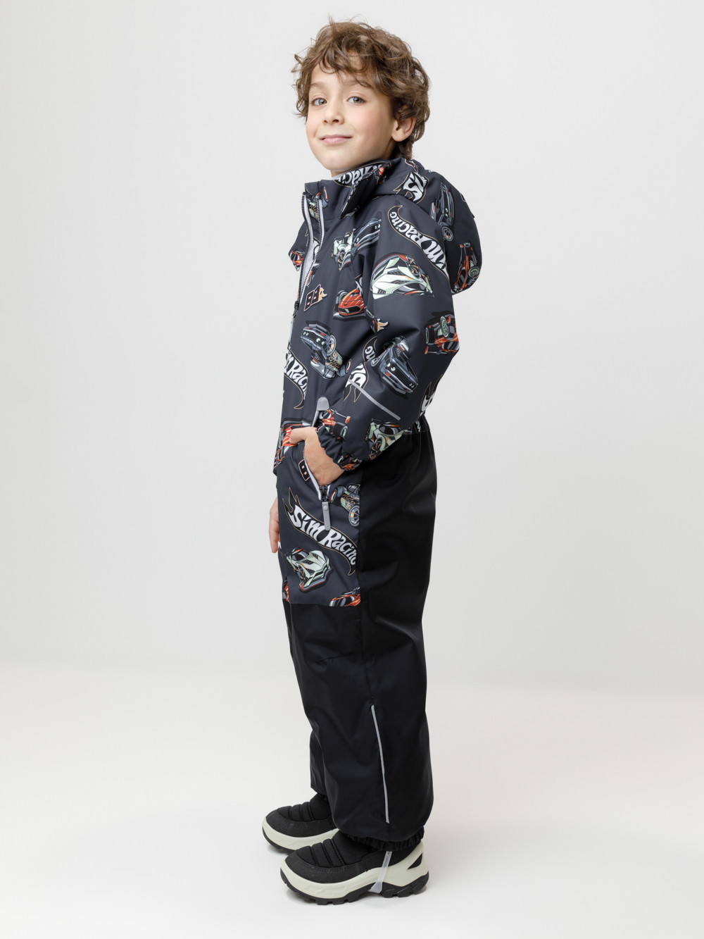 Комбинезоны утепленные для мальчика, артикул: ВК 60111/н/9 УЗГ, цвет: темно-серый, фото 3
