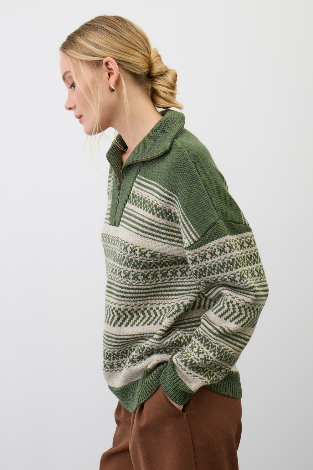 Джемперы женские для мам, артикул: ЕВ 30281/ш, цвет: зеленый, фото 3