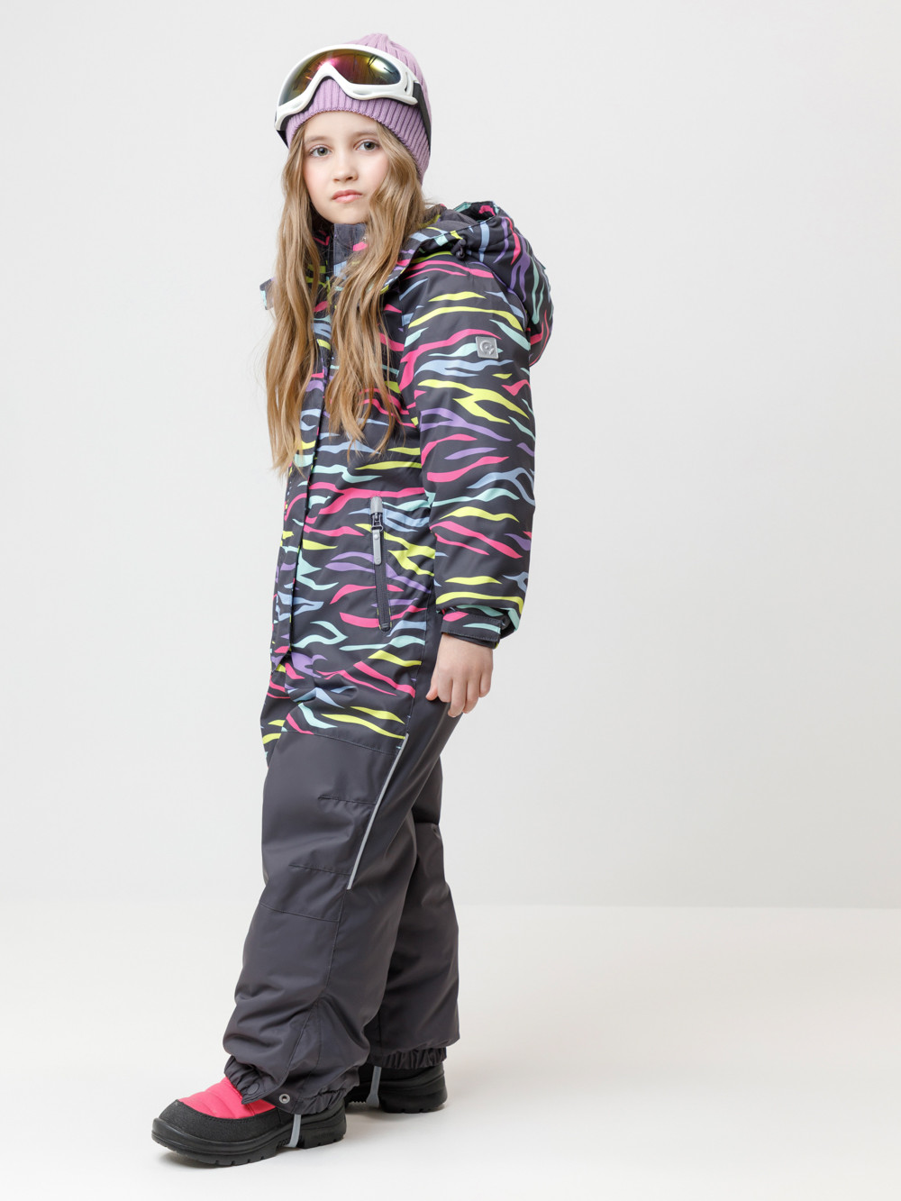 Комбинезоны утепленные для девочки, артикул: ВК 60127/н/4 УЗГ, цвет: темно-серый, фото 3