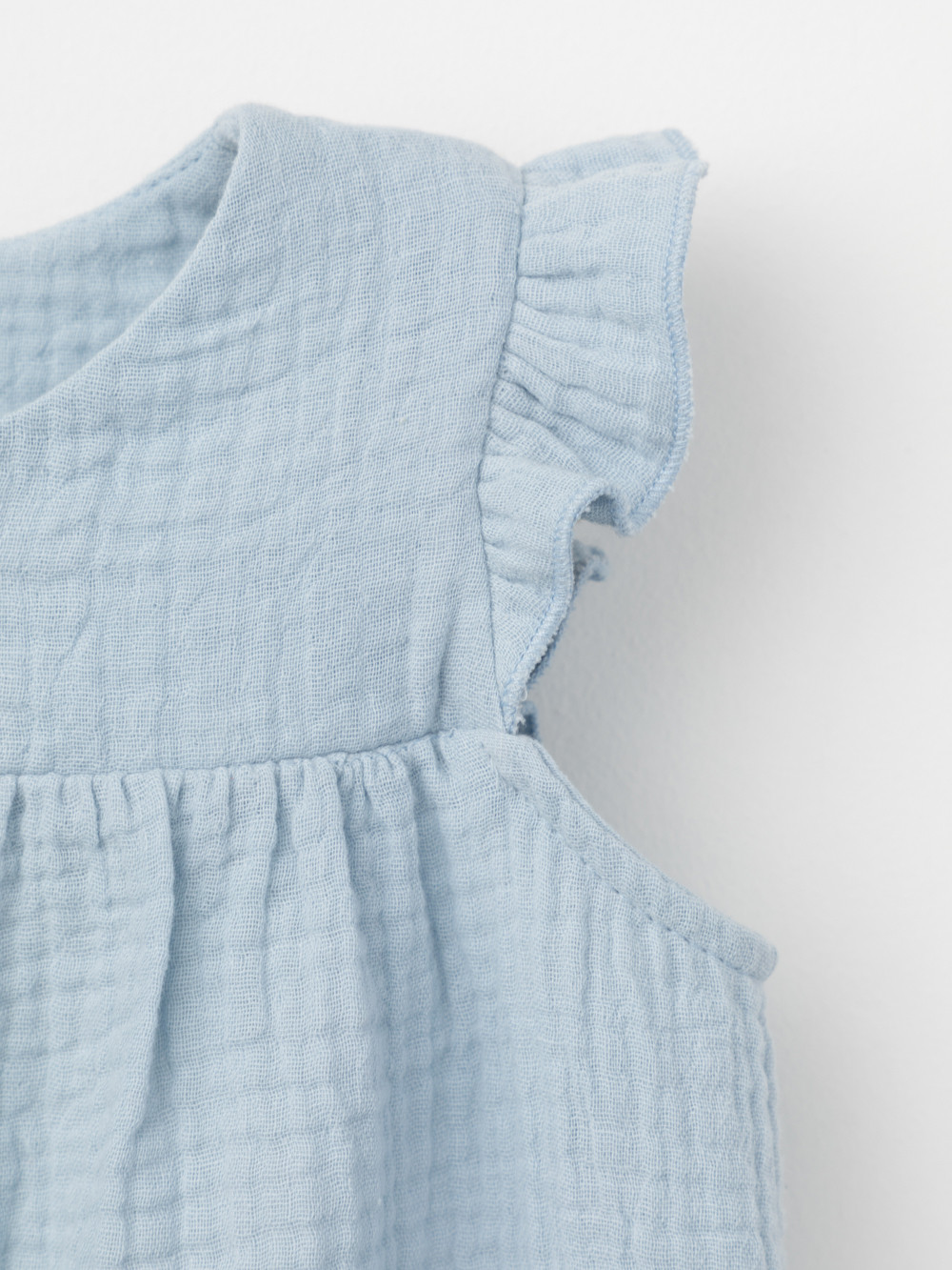 Полукомбинезон для девочки, артикул: ТК 62016, цвет: голубой, фото 3