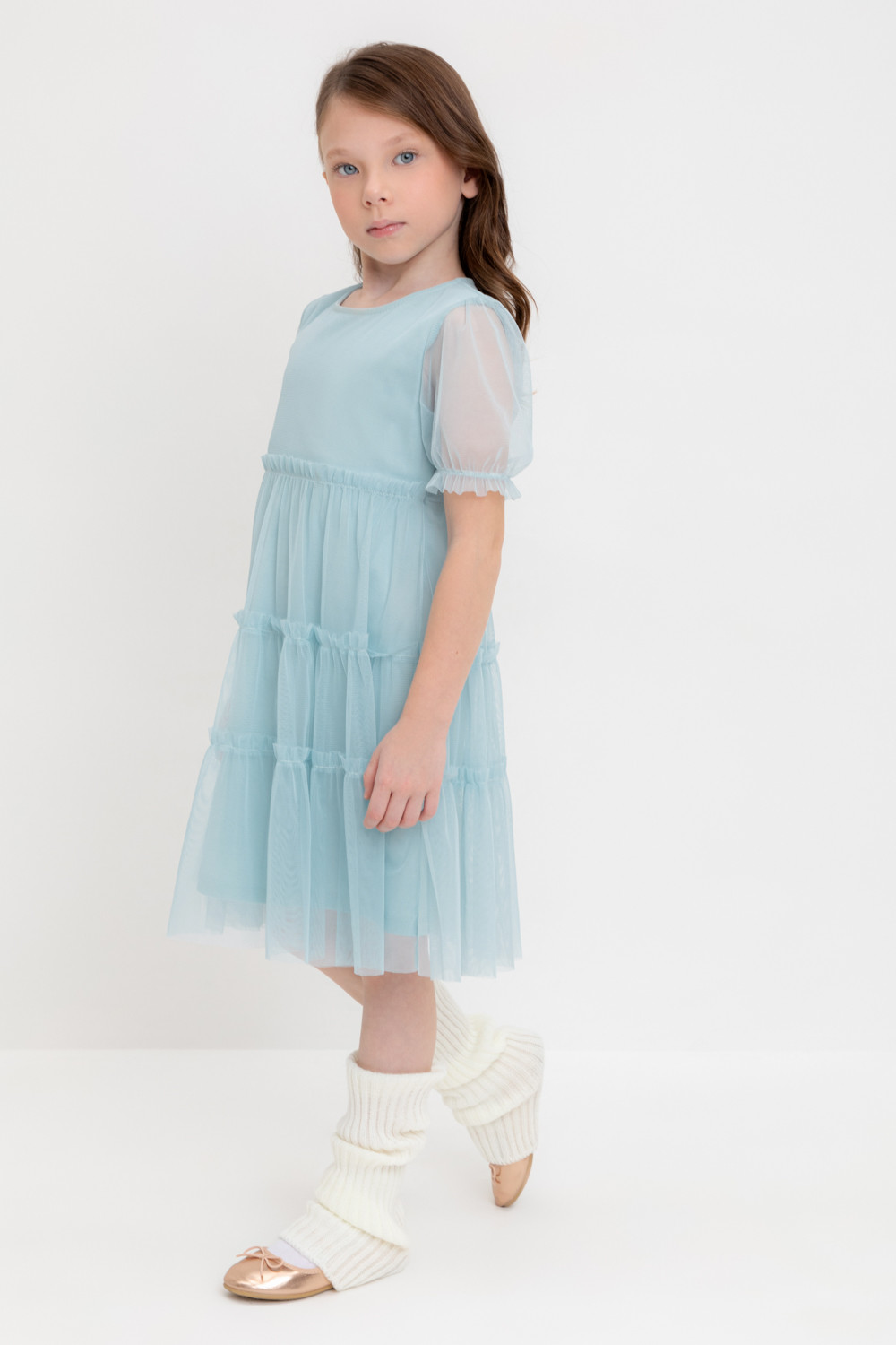 Платье для девочки, артикул: К 5909, цвет: голубой, фото 3