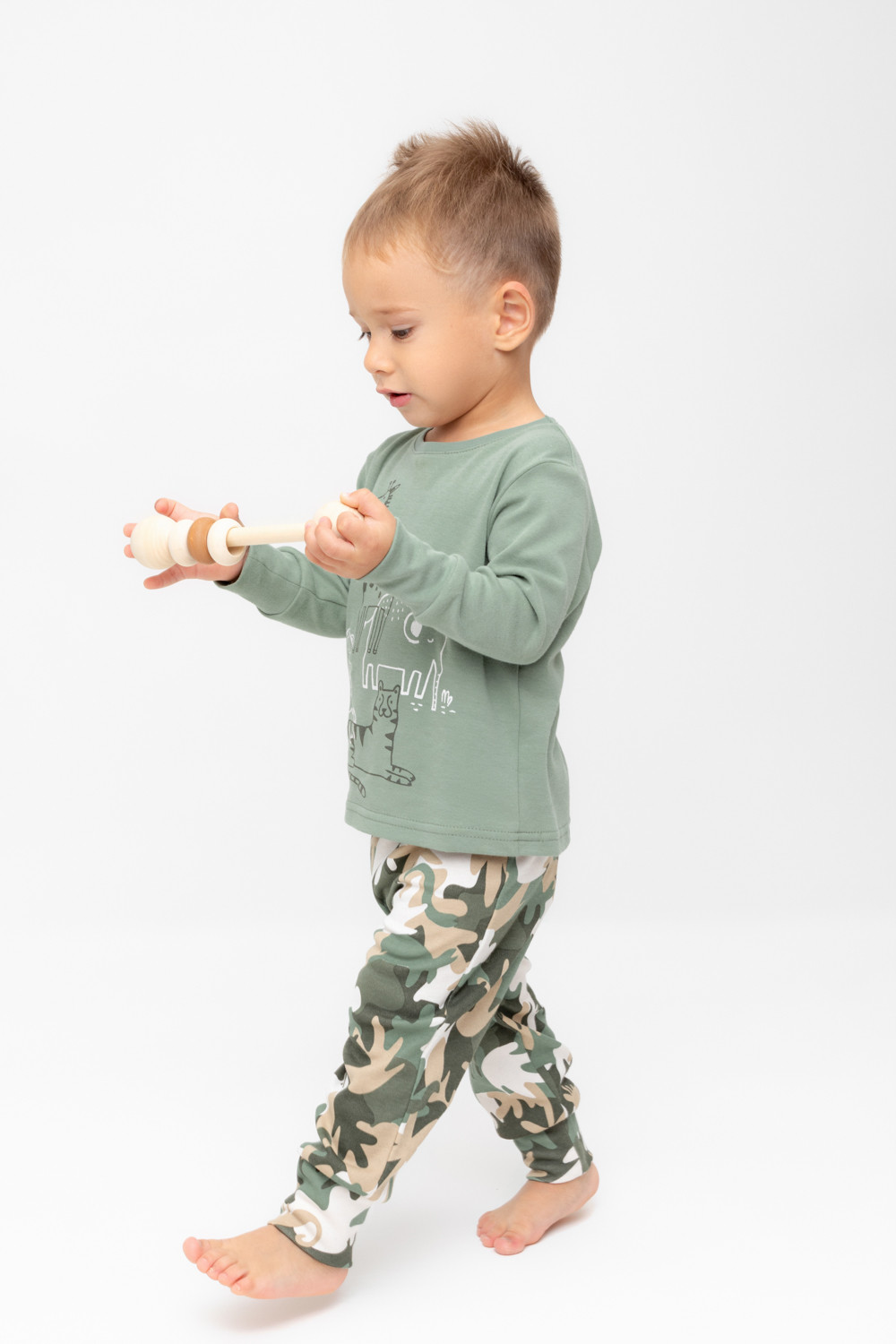 Пижама для мальчика, артикул: К 1541/24, цвет: хаки, фото 3