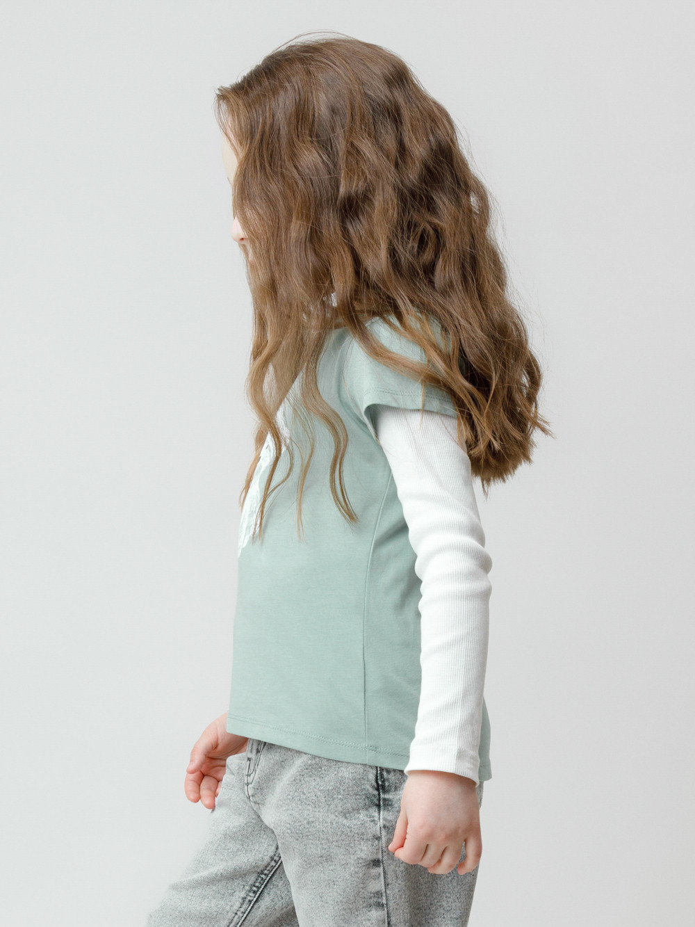 Футболка для девочки, артикул: КР 302822, цвет: голубой, фото 3