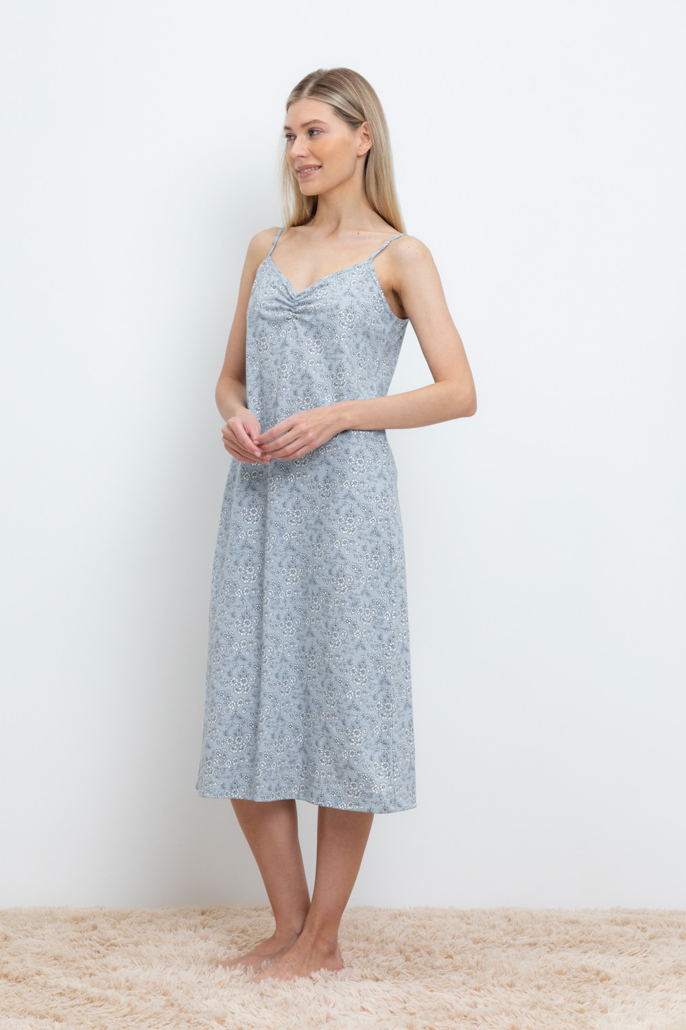 Сорочки ночные женские для мам, артикул: Е 10008, цвет: синий, фото 3