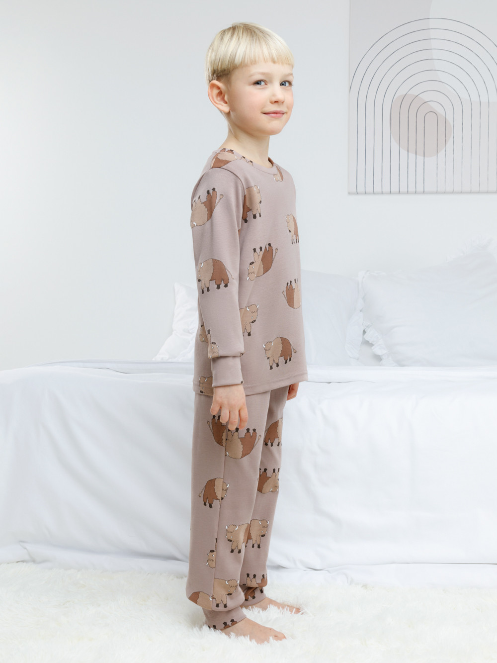 Пижама для мальчика, артикул: К 1552, цвет: кофейный, фото 3