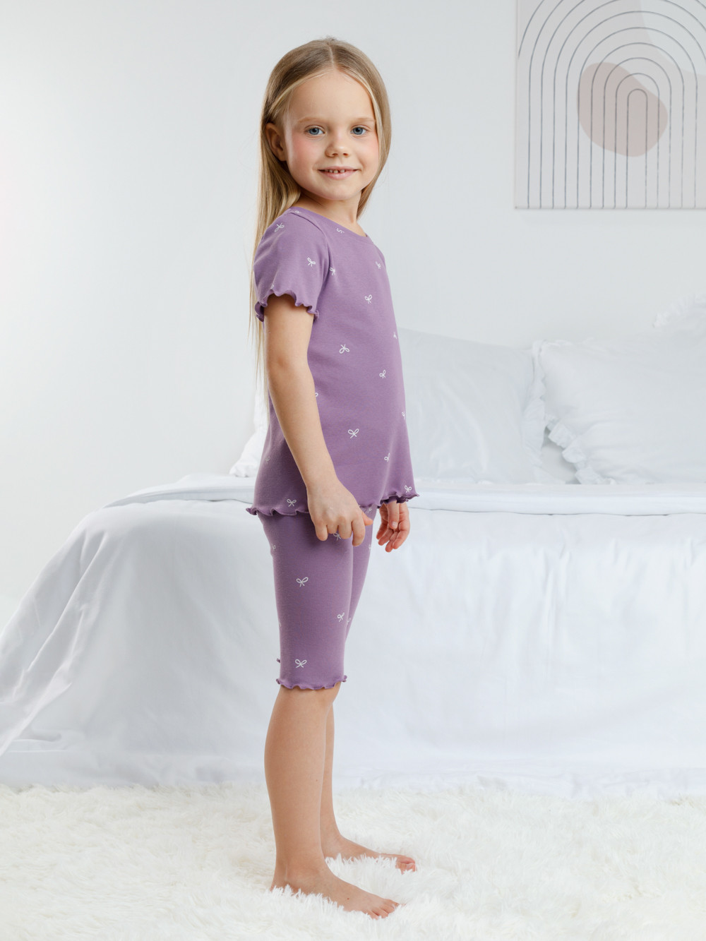 Пижама для девочки, артикул: К 1632, цвет: фиолетовый, фото 3