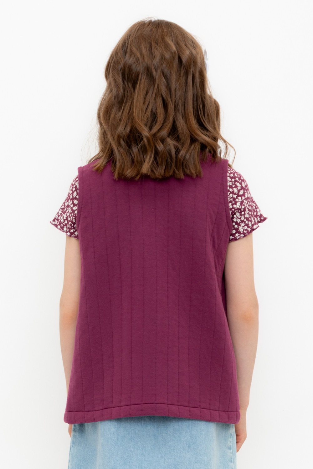 Жилеты для девочки, артикул: КР 302576, цвет: бордовый, фото 3