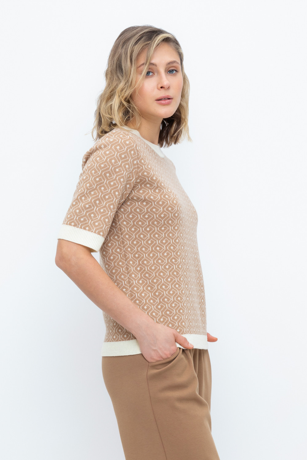 Джемперы женские для мам, артикул: ЕВ 30174/ш, цвет: бежевый, фото 3