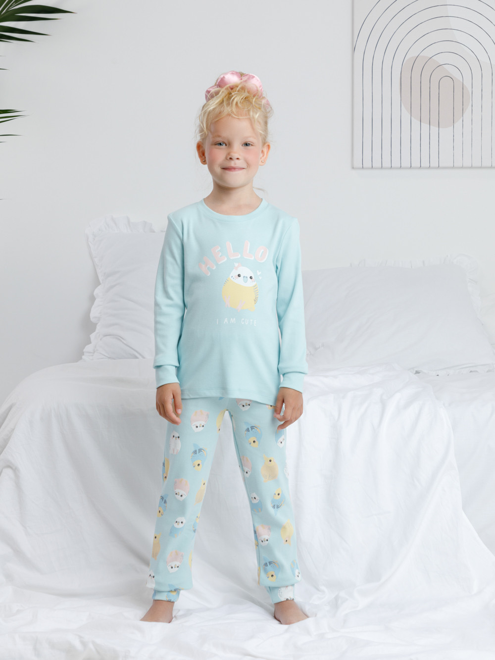 Пижама для девочки, артикул: К 1541, цвет: минт, фото 3