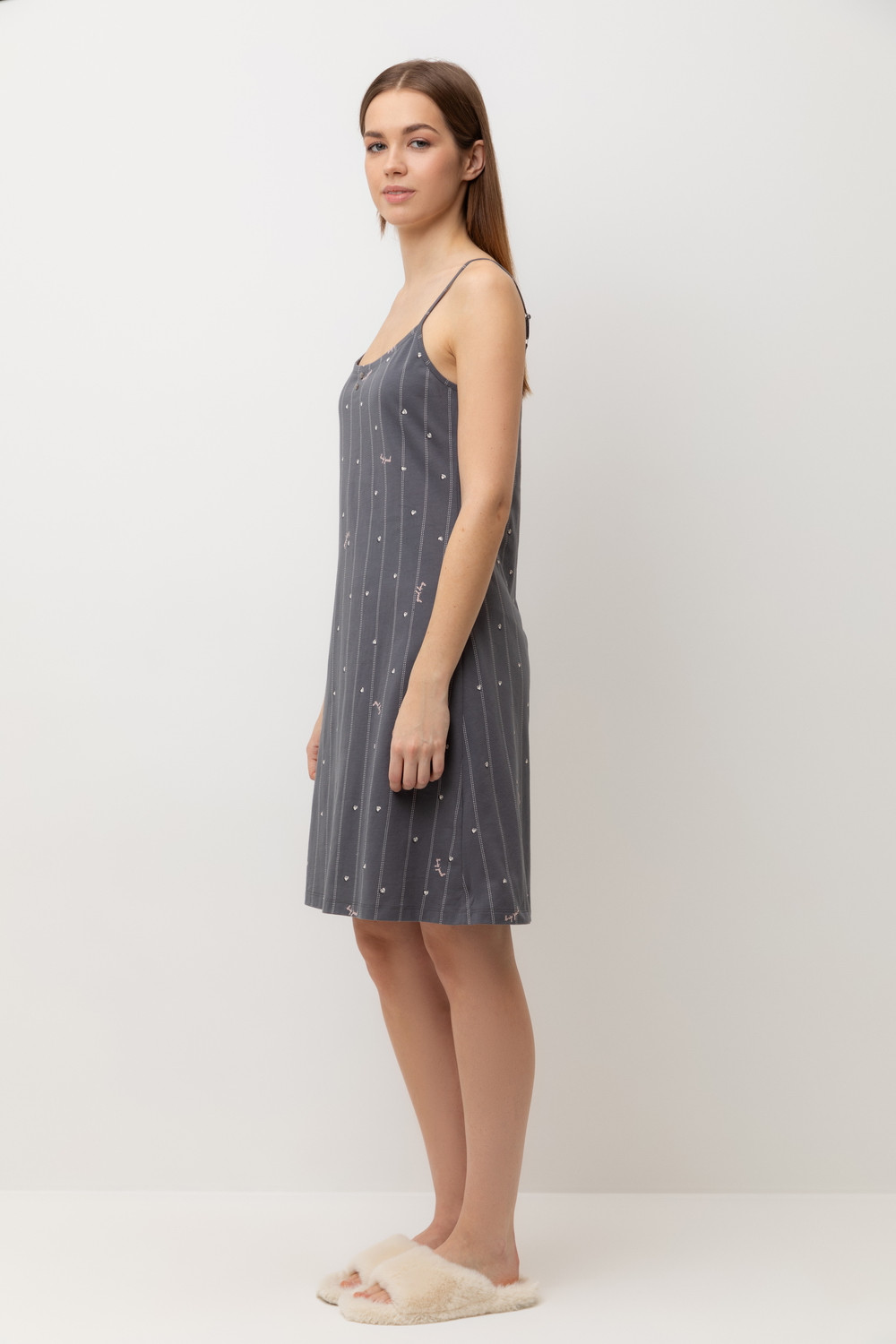 Сорочки ночные женские для мам, артикул: Е 10057, цвет: серый, фото 3