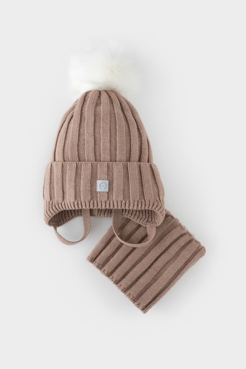 Комплект вязаный для девочки, артикул: КВ 22017/ш, цвет: бежевый, фото 3