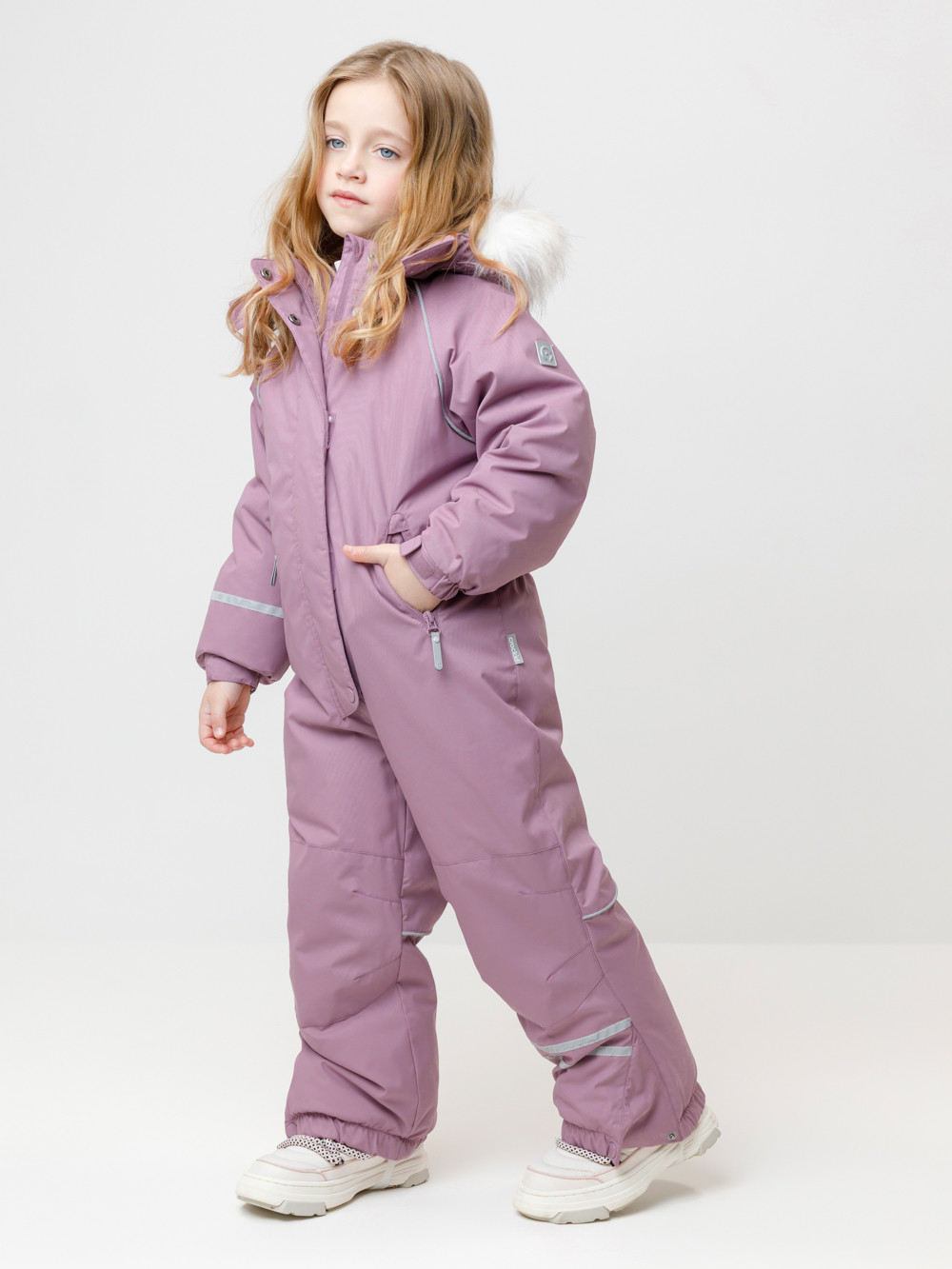 Комбинезоны утепленные для девочки, артикул: ВК 60102/10 ГР (98-122), цвет: бордовый, фото 3