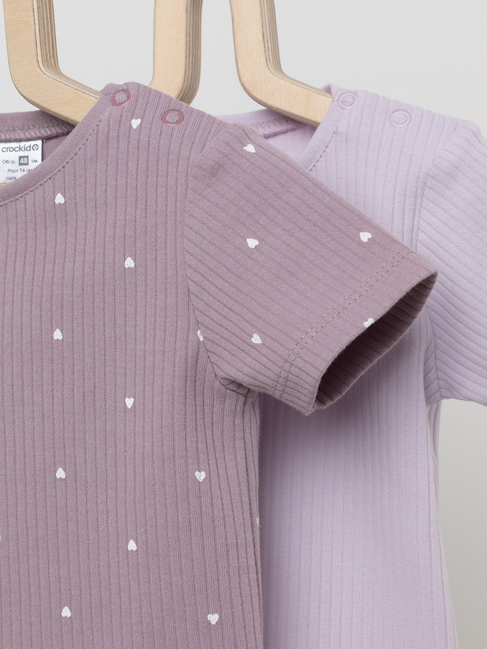 Футболка для новорожденных, артикул: К 302521-2уп, цвет: фиолетовый, фото 3