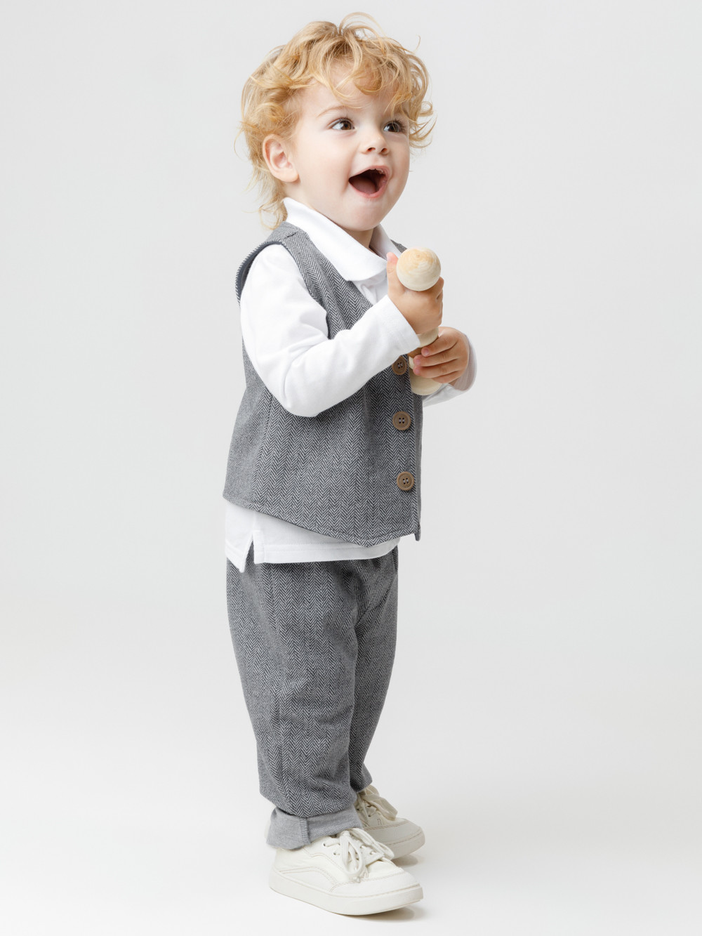 Жилет для мальчика, артикул: КР 302754, цвет: серый, фото 3