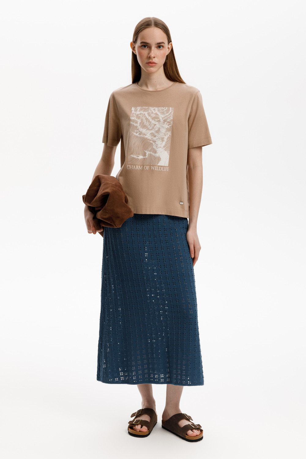 Футболки женские для мам, артикул: ЕВТ 3289, цвет: бежевый, фото 4