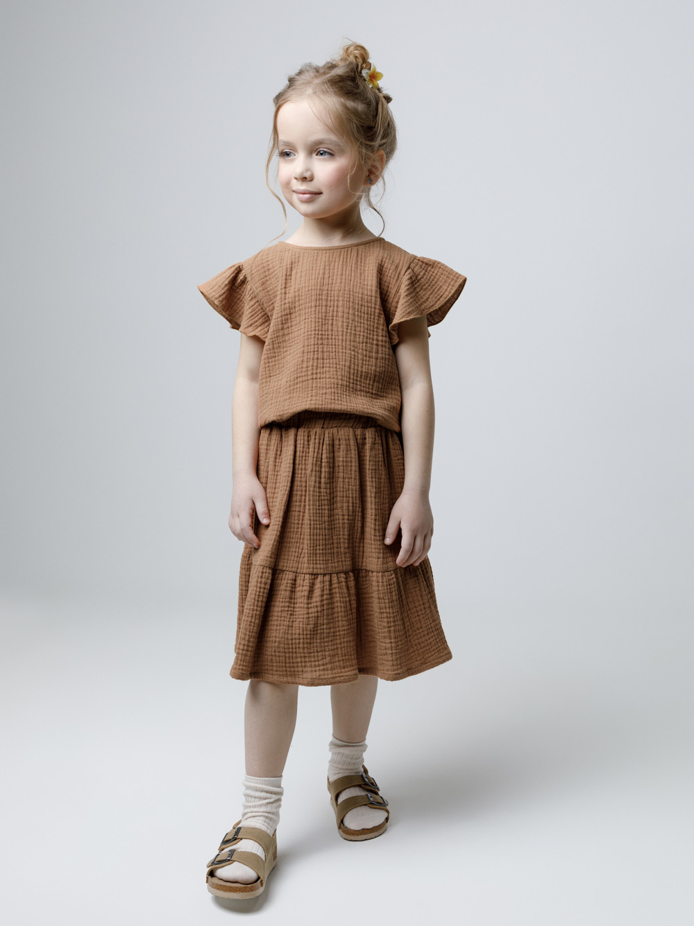 Юбка для девочки, артикул: ТК 70046, цвет: коричневый, фото 4