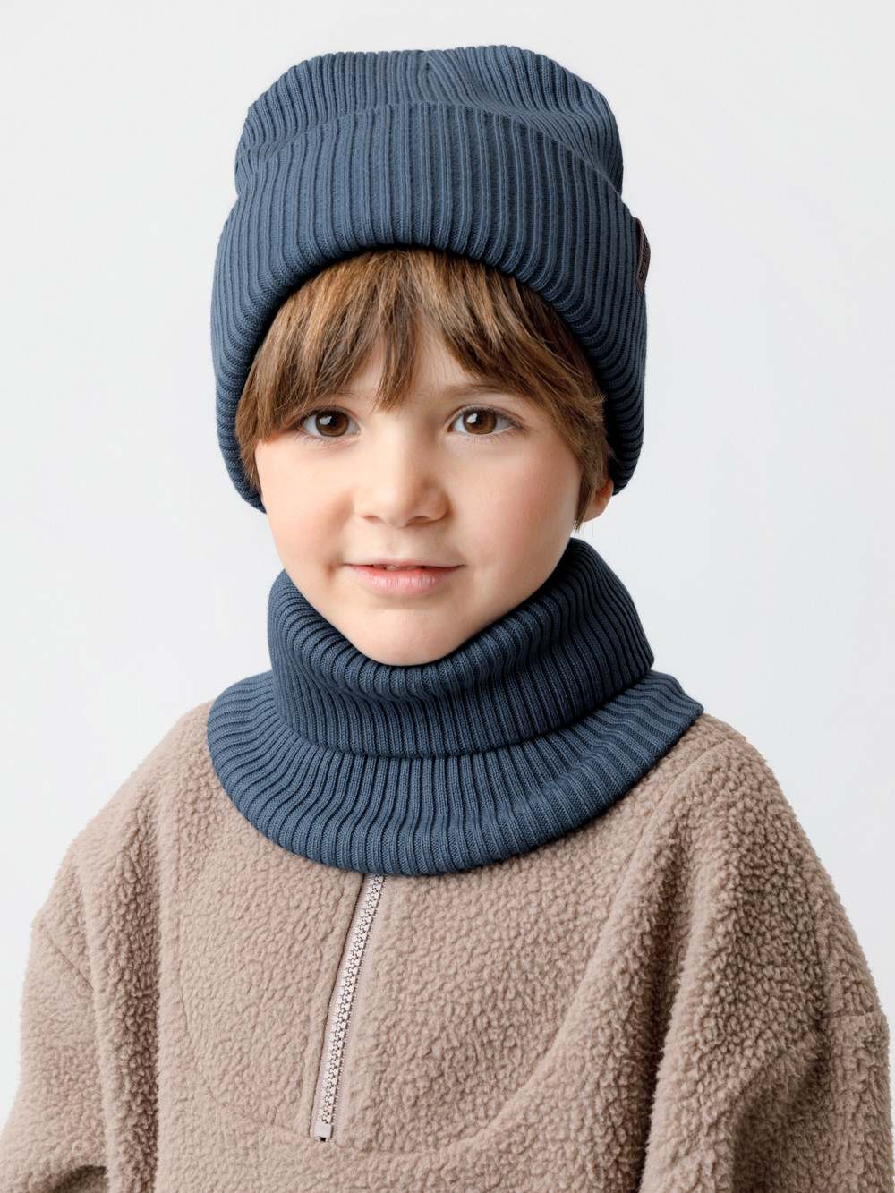Комплект вязаный для мальчика, артикул: КВ 22019, цвет: синий, фото 4