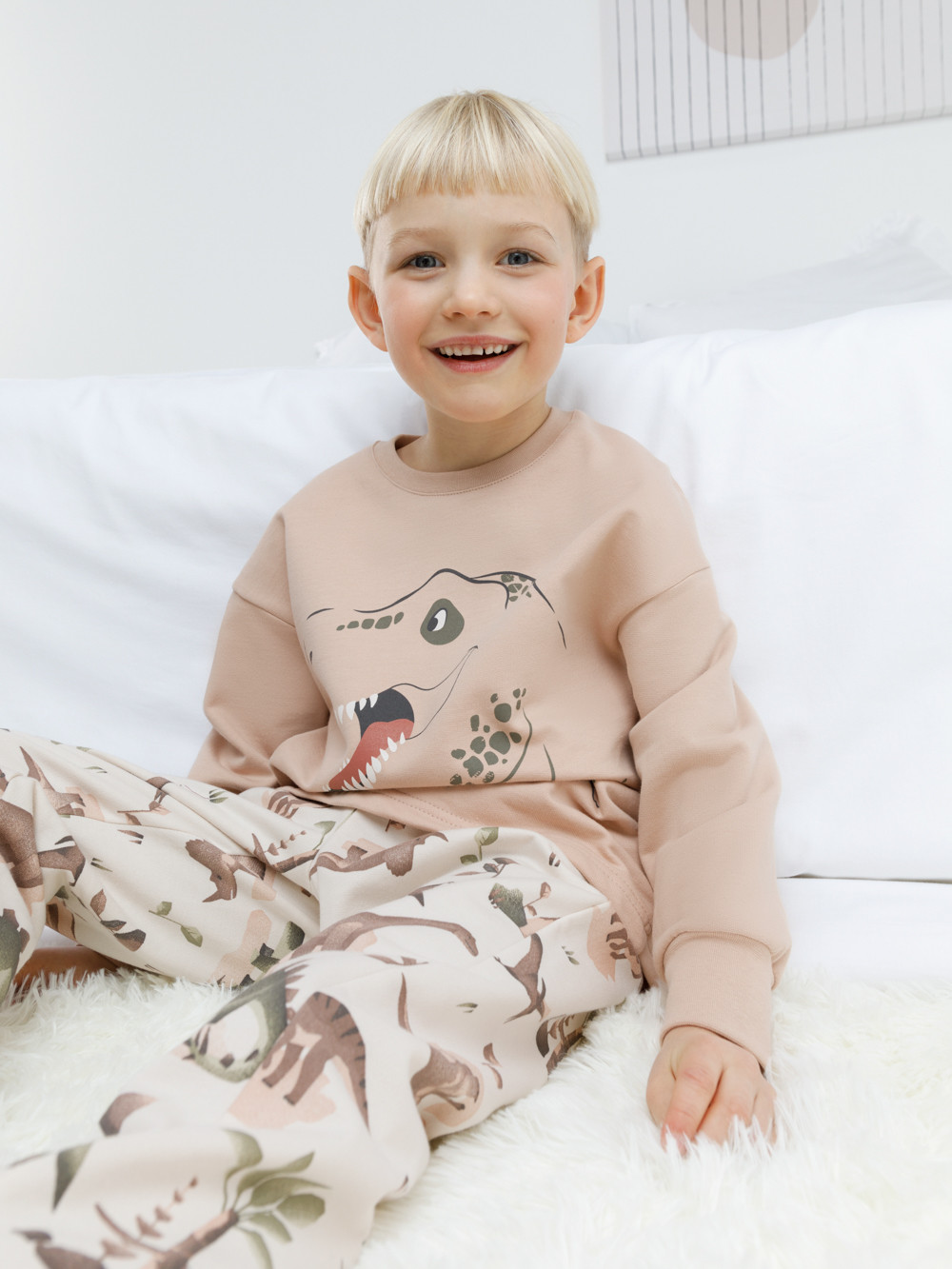 Пижама для мальчика, артикул: К 1567, цвет: бежевый, фото 4