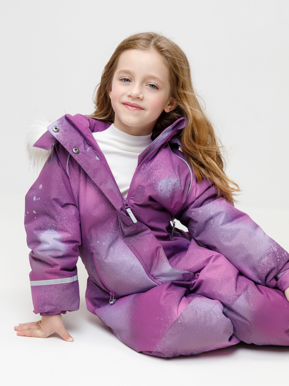 Комбинезоны утепленные для девочки, артикул: ВК 60098/н/9 ГР, цвет: фиолетовый, фото 4