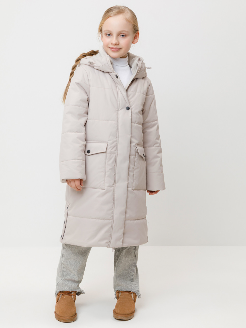 Пальто для девочки, артикул: ВК 38128/2 УЗГ, цвет: серый, фото 4