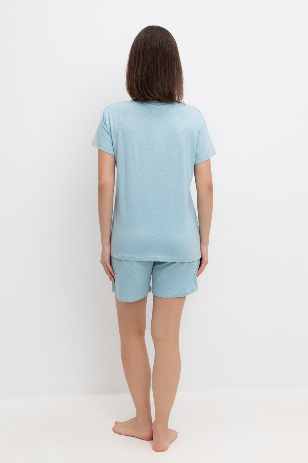 Шорты для дома для мам, артикул: Е 40012, цвет: голубой, фото 4