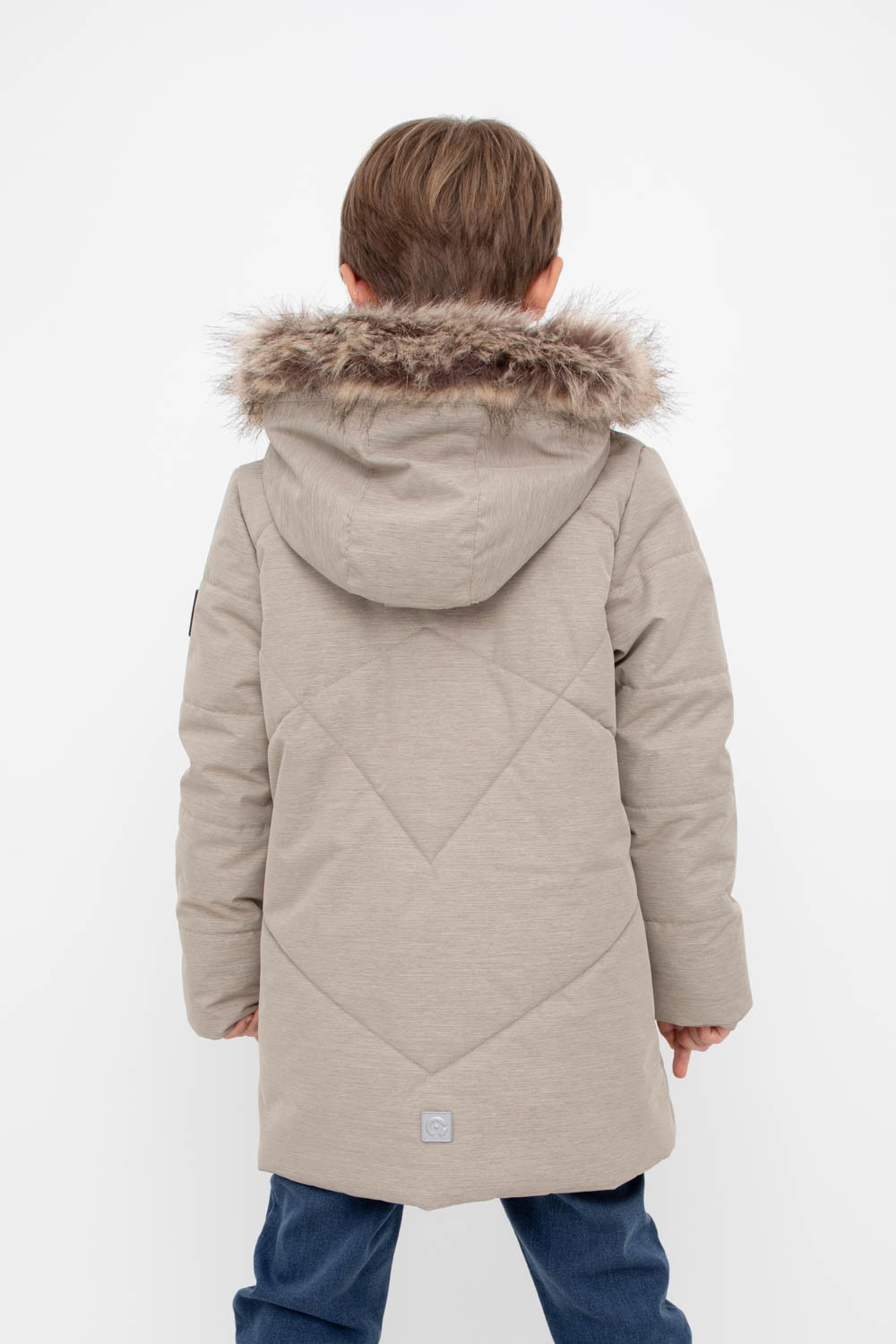 Пальто, плащи для мальчика, артикул: ВК 36098/1 ГР, цвет: кофейный, фото 4