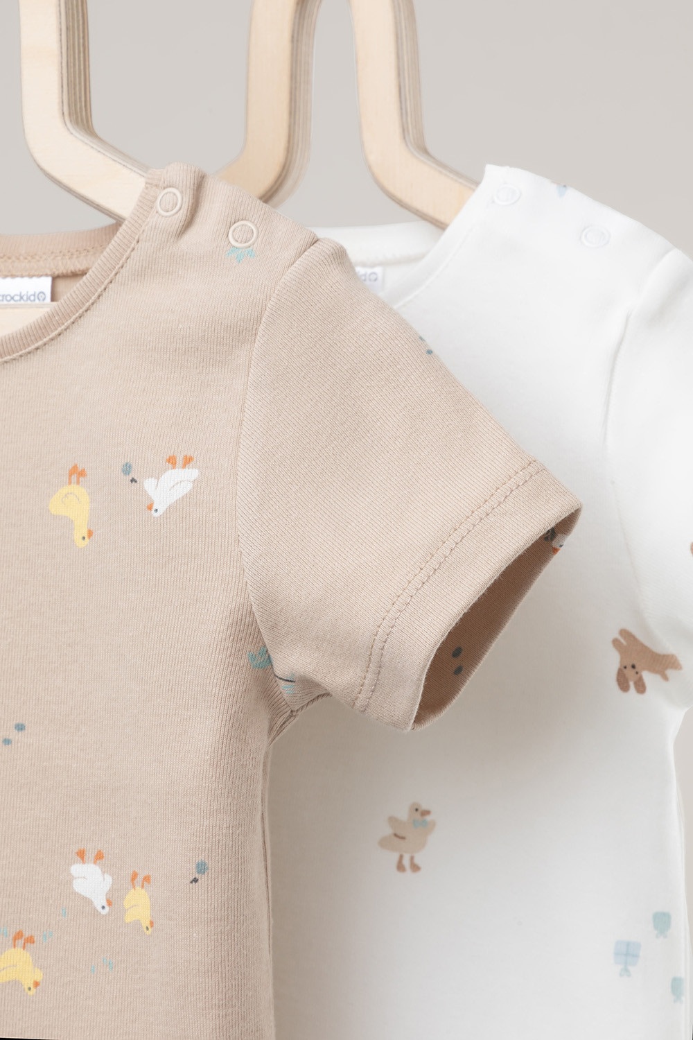 Футболка для новорожденных, артикул: К 301156-2уп, цвет: бежевый, фото 4